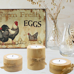 Wooden Tree Trunk Candle Holder