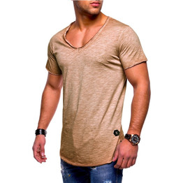 2019 fashion men's T-shirt Slim custom T-shirt brand design fashion luxury V-neck fitness casual T-shirt Slim fit T-shirt men