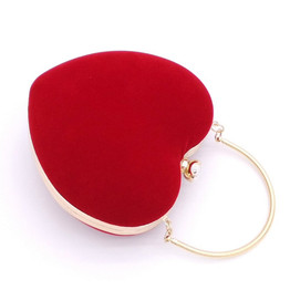 LJL Heart Shaped Diamonds Women Evening Bags Chain Shoulder Purse Day Clutches Evening Bags For Party Wedding