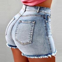 Fashion Women High Waisted Denim Shorts Jeans Summer Women Push Up Short 2019 New FemmeSkinny Slim Denim Shorts