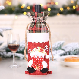 Merry Christmas Santa Wine Bottle Bag Cover Xmas Festival