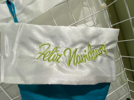 Dog Santa Hat Embroidery Art Stocking