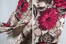 Vintage Floral 70's Meets 40's Blouse Tie Top M / L