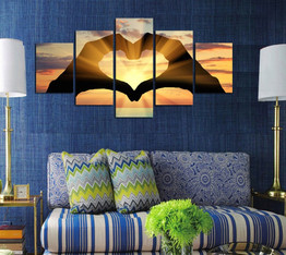 Modern  Canvas Painting Sunset Seascape Modular Picture Wall Picture Art Poster Home Decor Picture free shipping