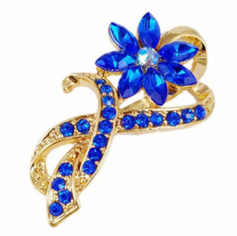 Blue rhinestone brooch