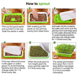 Seed Sprouter Tray with Lid BPA Free Bean Sprout Grower Germination Kit Extra Small Hole