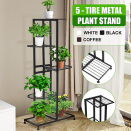 5 Tier Metal Plant Stand Display Shelf Home Garden Ornaments Indoor Outdoor Decoration