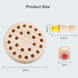 Kids Wooden Memory Match Stick Chess Fun Color Game Board Puzzles