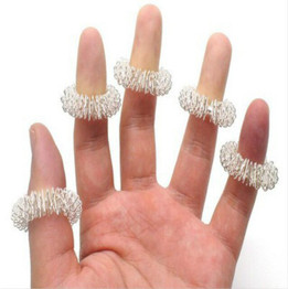 200 Pcs/lot Acupressure Finger Massager Ring Hand Reflexology Acupuncture massage Ring Pain Finger Therapy Massage Health Care