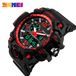 SKMEI New S Shock Men Sports Watches Big Dial Quartz Digital Watch For Men Luxury Brand LED Military Waterproof Men Wristwatches