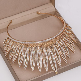 Diverse Gold Champagne Crystal Bride Tiara Crowns Baroque Sparkling Pearl Queen Wedding Crown Headpiece Wedding Hair Accessories