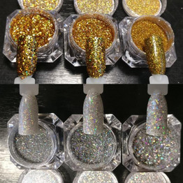 Nail Glitter Gold Silver Laser Powder