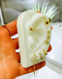 Twinkle Star Gold over Sterling Silver Single Hoop Earring