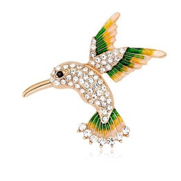 Beautiful Colorful Enamel Rhinestones Hummingbird Brooches Badges For Women Wedding Banquet Brooch Scarf Pins Jewelry Gifts