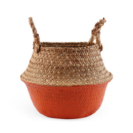 Folding Seagrass Basket laundry basket wicker bag Storage Basket Rattan Flower Pot Woven Garden Planter panier osier Kids Toys