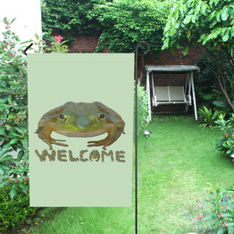 Welcome Frogs Garden Flag 28''x40'' （Without Flagpole）