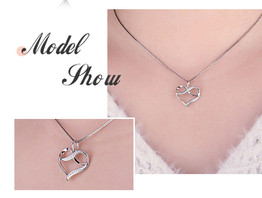 Infinity Love Heart Silver Pendant Necklace 925 Sterling Silver Choker Statement Necklace Women Silver 925 Jewelry WithoutChain