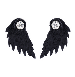 Women's Vintage Punk Angel Wings Alloy Crystal Earrings