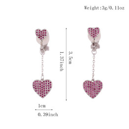 Crystal Heart Clip On Earrings