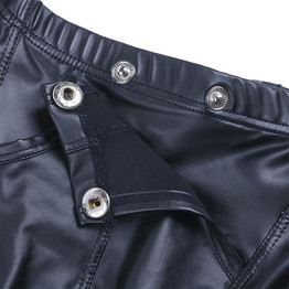 Faux Leather Bulge Pouch Boxer Shorts