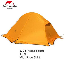 Naturehike 1.3KG Tent 20D Silicone Fabric Ultralight 1 Person Double Layers Aluminum Rod Hiking Tent 4 Season With Camping Mat
