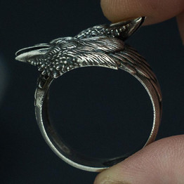 Huginn and Muninn Viking Ravens Ring
