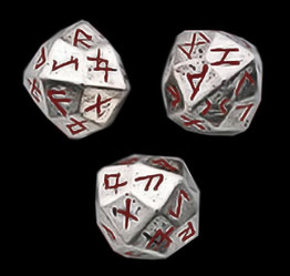 Sterling Silver Elder Futhark Rune 24-Sided Die