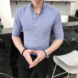 Striped Casual Slim Fit Half Sleeve Dress Shirts