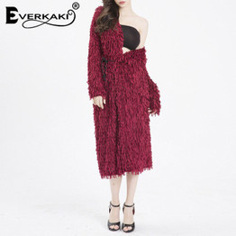 Solid Velvet Knitted Long Bohemian Jackets Coats