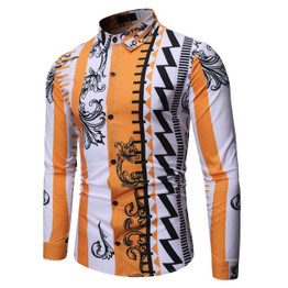 Luxury Royal Baroque Floral Print Chemise Casual Dress Shirt