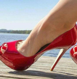 Red Patent Leather Pumps Stiletto Heels