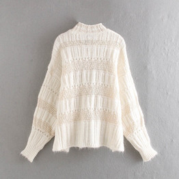 Knitting High Neck Oversize Loose Boho Bohemian Sweaters