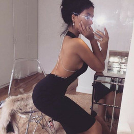 Backless Elegant Deep V Neck Sleeveless halter Sexy Dresses