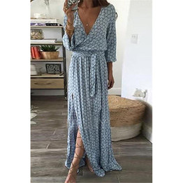 V-neck Maxi Split Dress