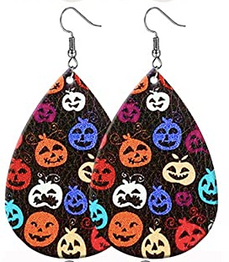 Halloween Earrings - Colorful Pumpkins