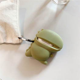Cute Silicone Khaki Dinosaur Earphone AirPods Case