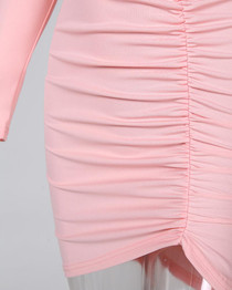 Solid One Shoulder Bodycon Dress