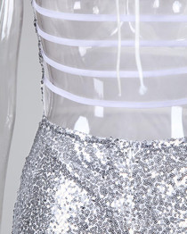 Sequined Bodycon Strappy Mini Dress