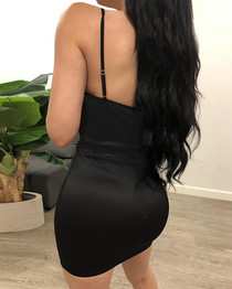 Spaghetti Strap Sweetheart Neck Ruched Bodycon Dress