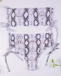 Snakeskin Bandeau Bikini Sets