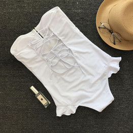 Sexy bikini ruffled one-piece swimsuit