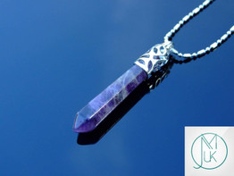 Amethyst Long Point Pendant Gemstone Necklace