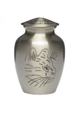 Hand Etched Cat Cremation Urn