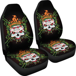 Fire Sugar Skull II Car Seat Covers