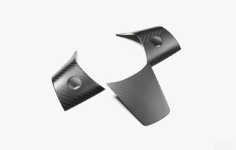 3Pcs Genuine Carbon Fiber Steering Wheel Fascia for Model 3 (Matte)