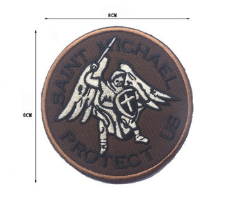 Military patch Saint Michael Protect Us Patches Embroidered Angle Morale Armband Badges for Clothes bags with Hook & Loop