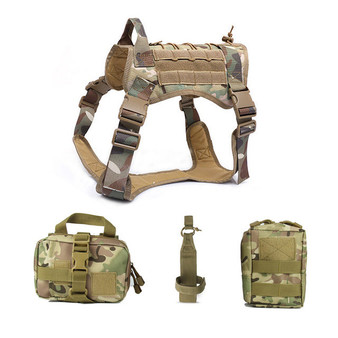 Tactical Service Dog Vest Camouflage Hunting Molle Dogs Vest with Pouches Water Bottle Carrier Bag