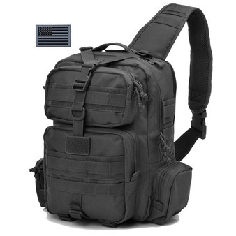 Tactical Sling Bag Pack Military Rover Shoulder Sling Backpack Molle Assault Range Bag Everyday Carry Bag Day Pack with USA Flag