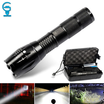 Tactical LED Flashlight Zoomable Lanterna Torch T6/L2 5 Modes Portable Flash Light 18650 Rechargeable Outdoor Camping Tent Light