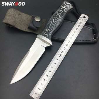 Swayboo sharp steel  hunting knife Mikta handle tactical straight knife fixed hunting knife with holster